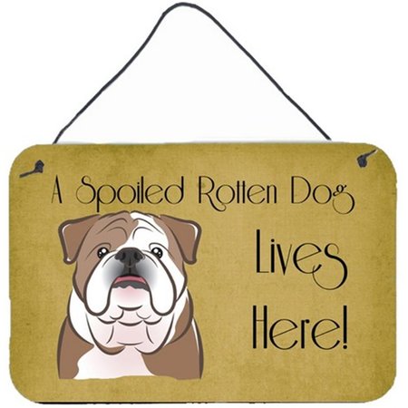 CAROLINES TREASURES English Bulldog Spoiled Dog Lives Here Wall and Door Hanging Prints BB1467DS812